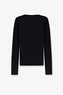 Black long-sleeved minimalist cotton shirt for men by Moncler and Rick Owens titled Girder