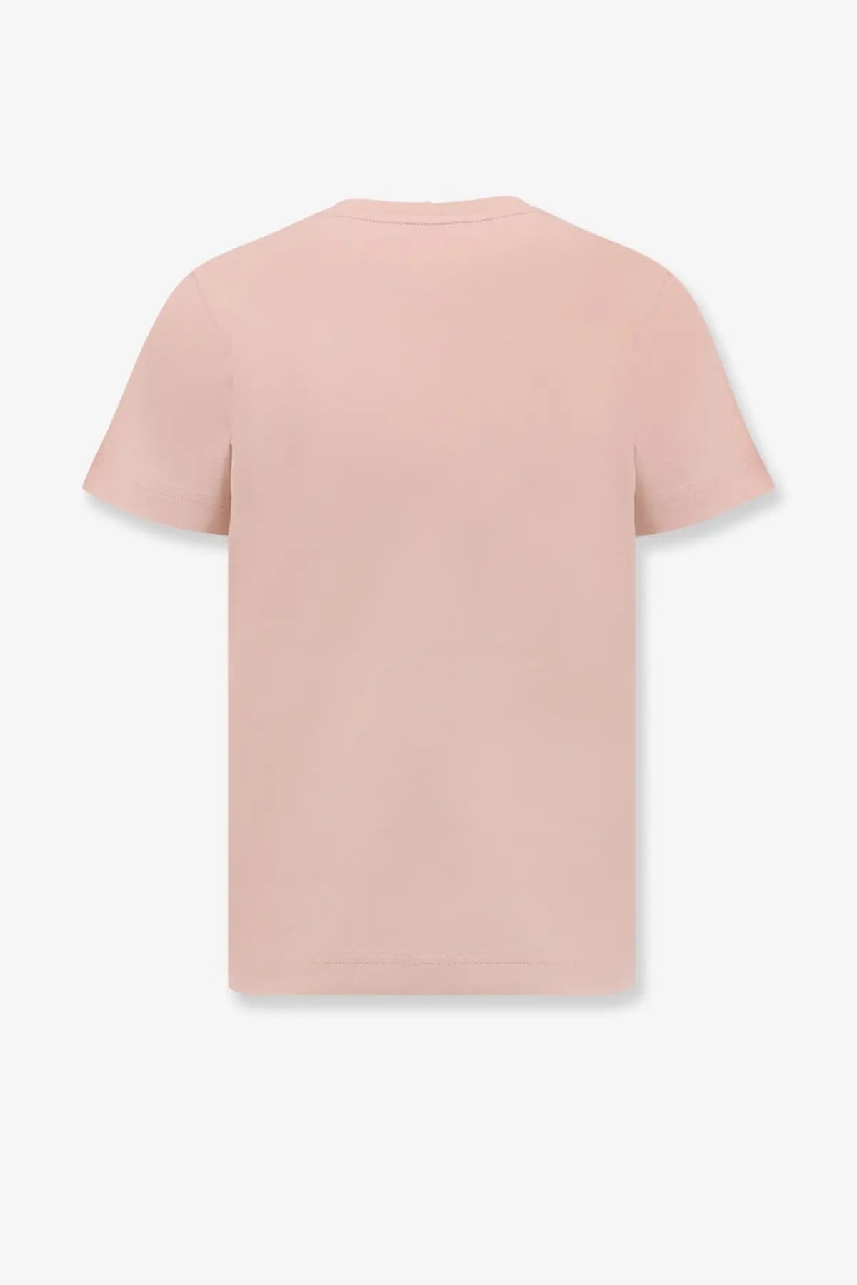 Moncler women’s biologic cotton shirt pink soft blush short-sleeved t-shirt with crew neck and minimalist design
