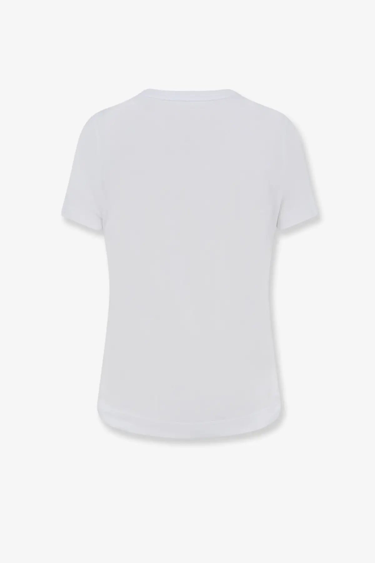 White short-sleeved cotton t-shirt with a simple crew neck design from Moncler women’s collection