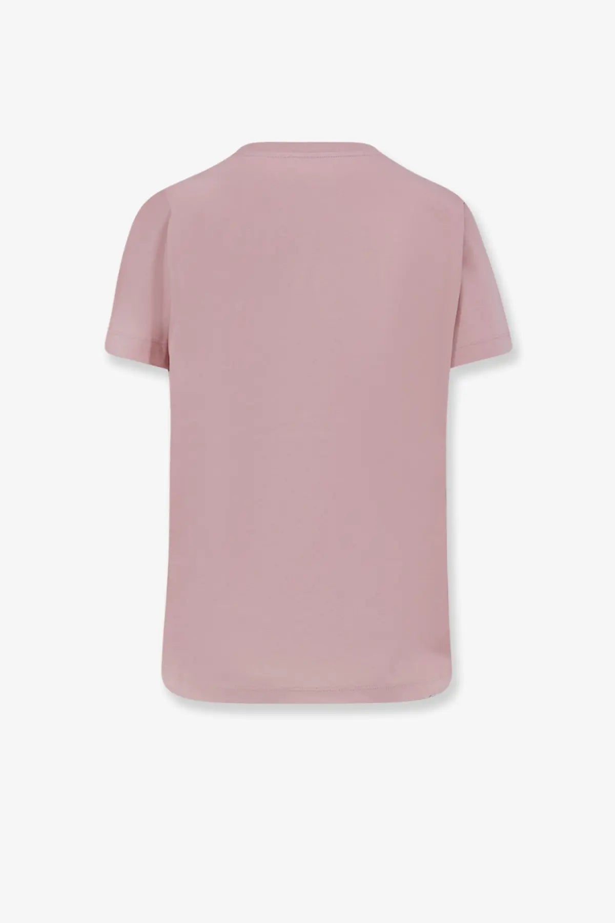 Moncler women’s organic cotton soft blush pink short-sleeved t-shirt with a simple crew neck design