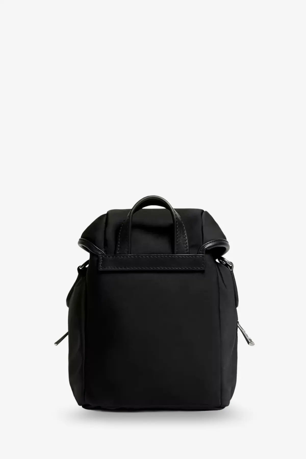 Moncler womens trick nylon crossbody bag black with leather accents and silver zippers in black nylon