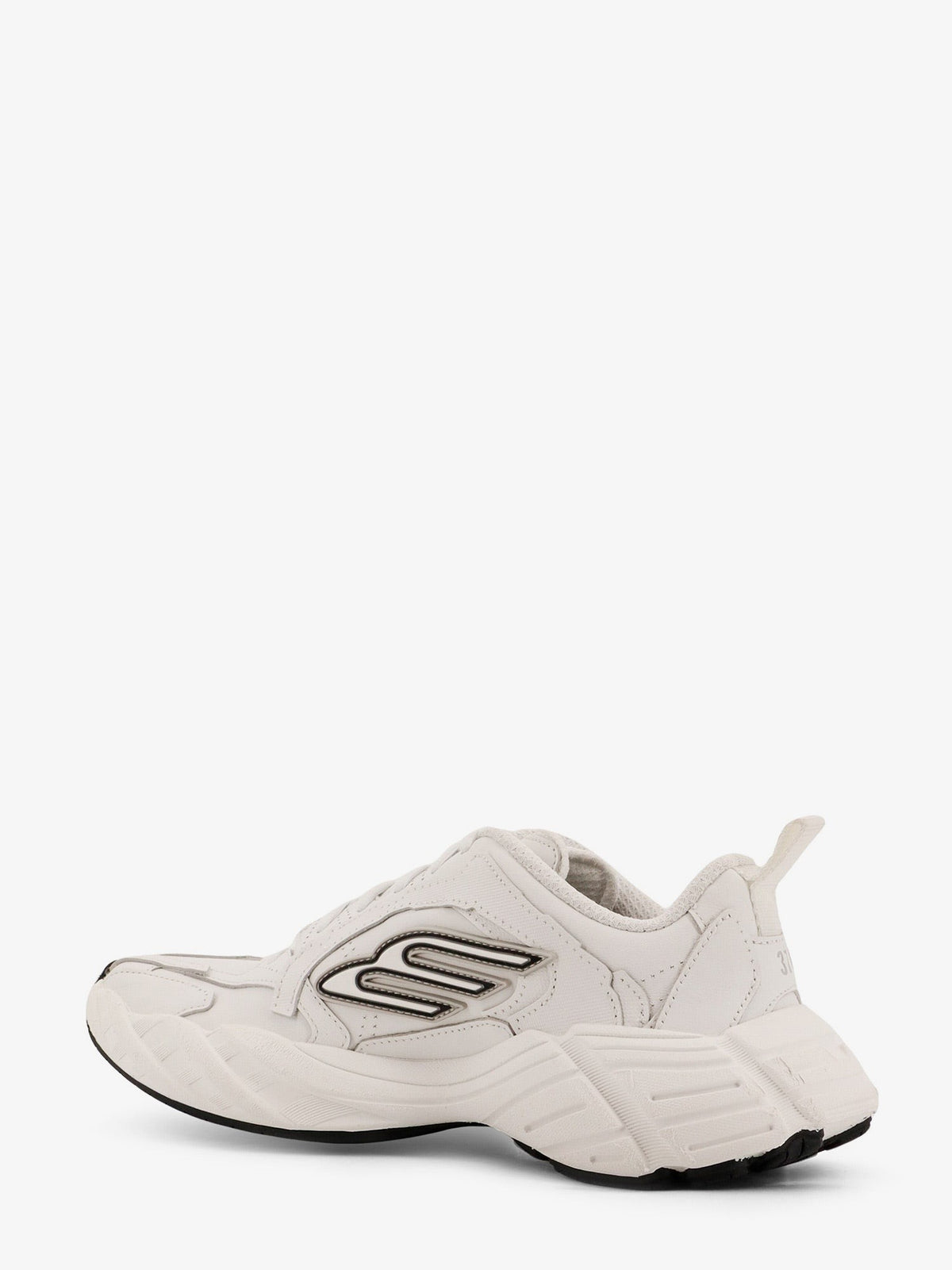 Balenciaga Women's Monday Low Top Sneakers in Leather White, view 4
