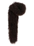 Yves Salomon Mongolian Sheepskin Scarf Brown, view 2