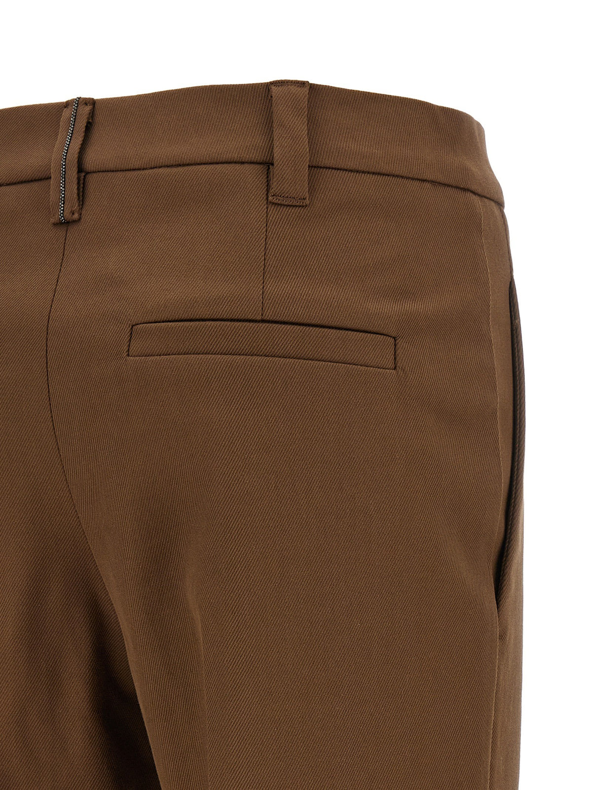 Brunello Cucinelli Monile Cotton Pants Brown, view 4