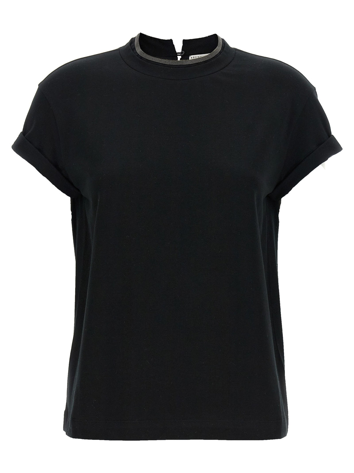 Brunello Cucinelli Monile Crew Neck Shirt Black