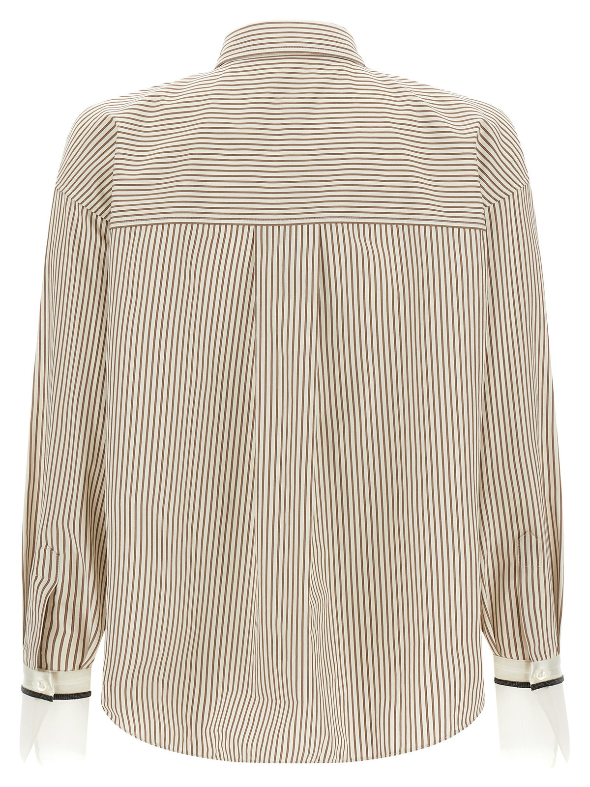 Brunello Cucinelli Monile Cuffed Shirt Beige, view 2
