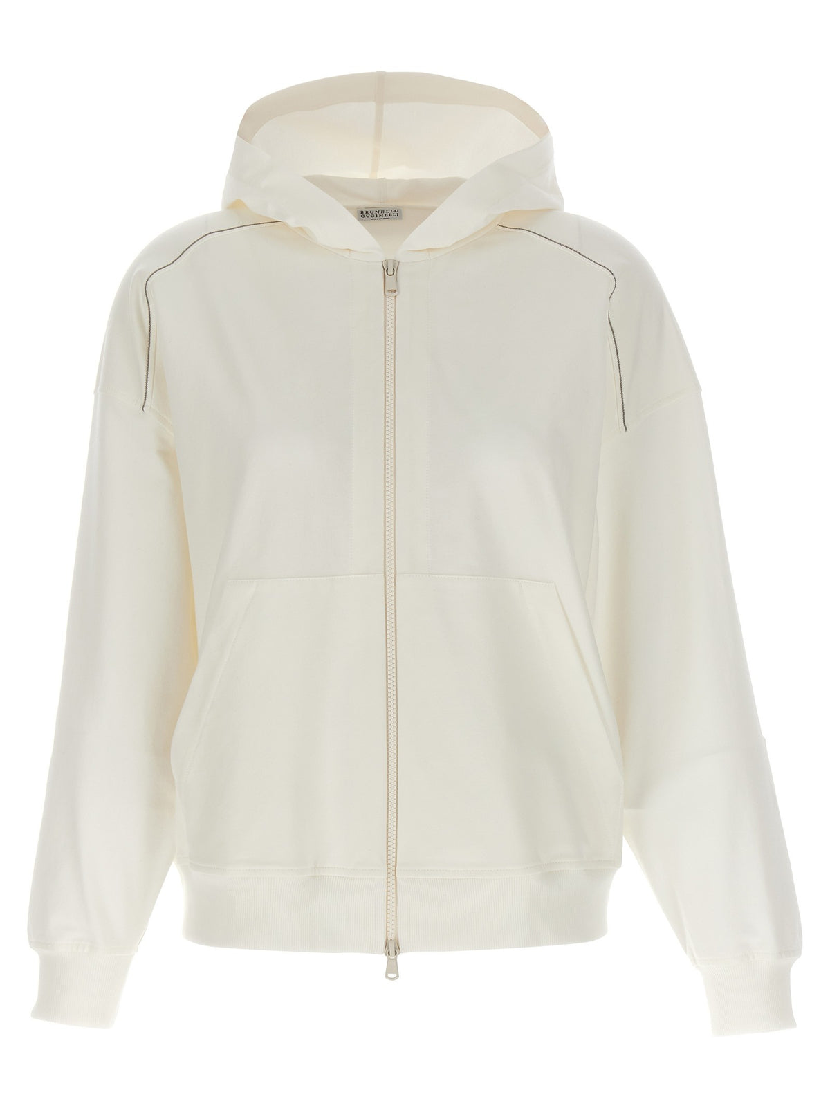 Brunello Cucinelli Monile Hoodie White