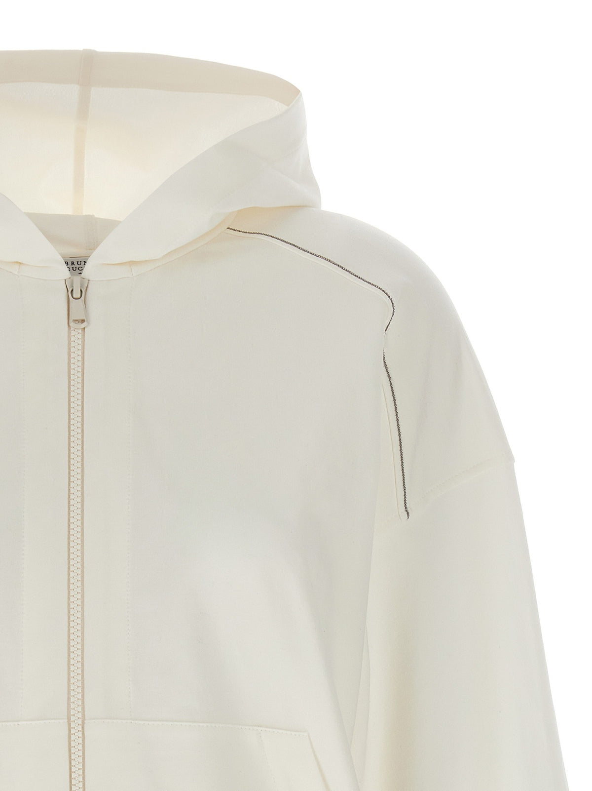 Brunello Cucinelli Monile Hoodie White