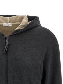 Brunello Cucinelli Monile Hoodie Grey