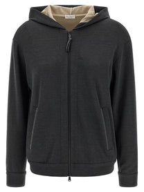 Brunello Cucinelli Monile Hoodie Grey