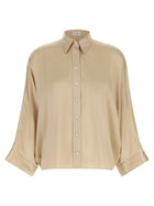 Brunello Cucinelli Monile Satin Shirt Beige