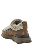 Brunello Cucinelli Monile Shearling Sneakers Brown, view 3