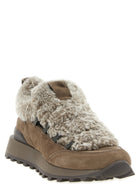 Brunello Cucinelli Monile Shearling Sneakers Brown, view 2