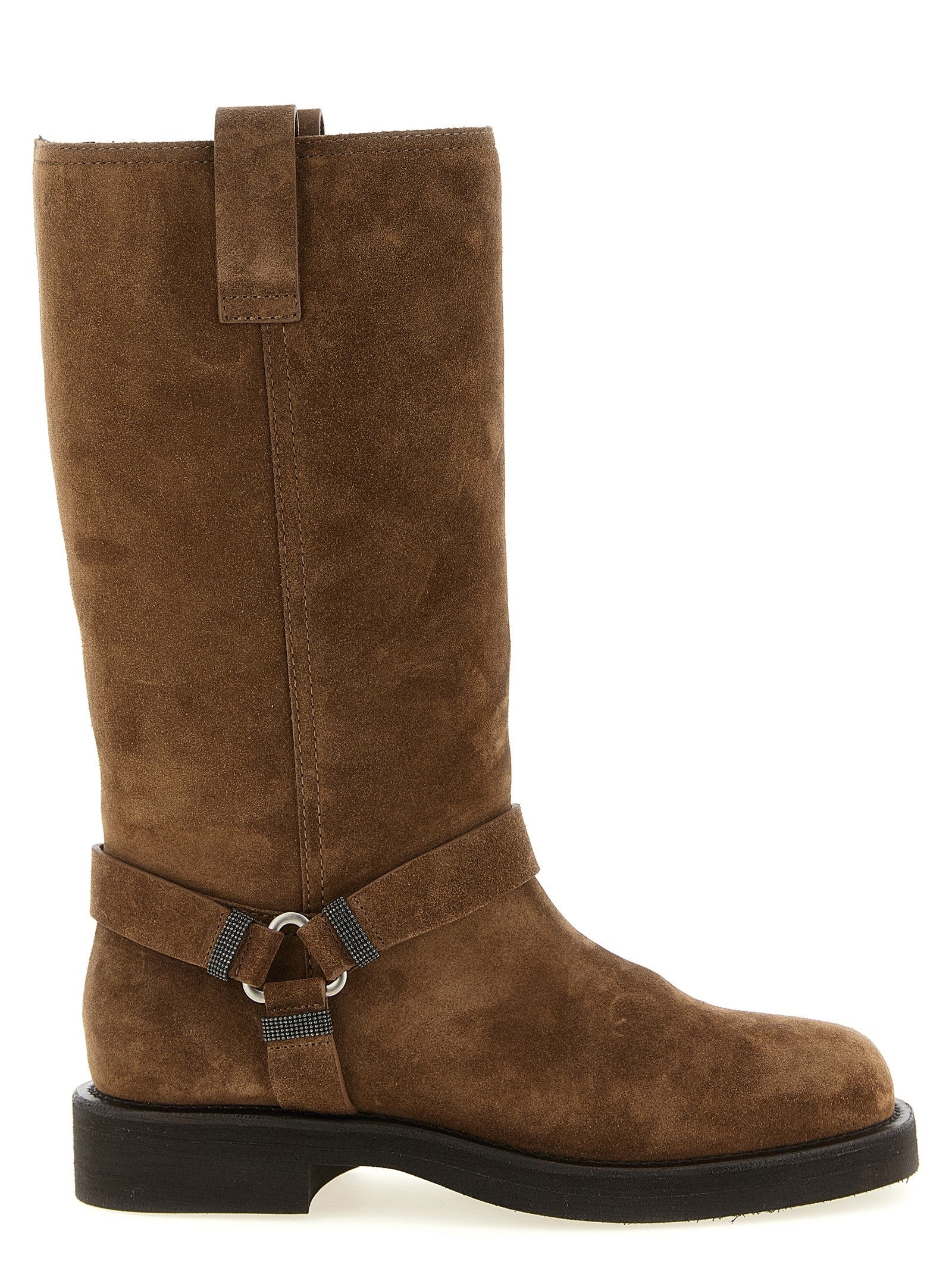 Brunello Cucinelli Monile Suede Boots Brown