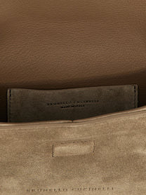 Brunello Cucinelli Monile Suede Clutch Bag Grey