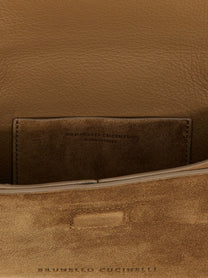 Brunello Cucinelli Monile Suede Clutch Bag Brown