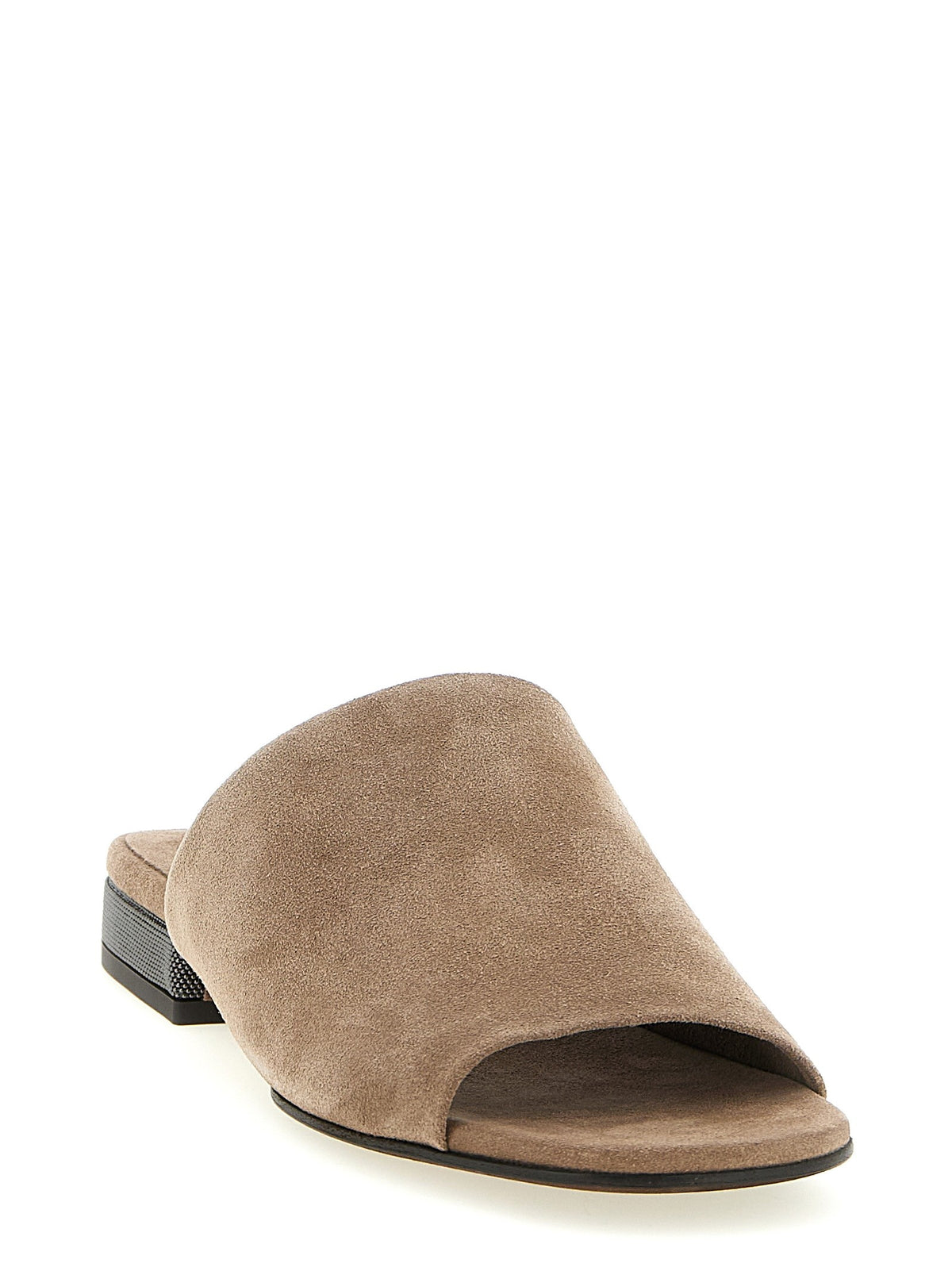 Brunello Cucinelli Monile Suede Sandals Brown, view 2