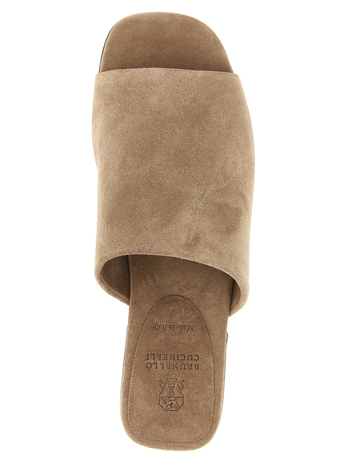 Brunello Cucinelli Monile Suede Sandals Brown, view 4