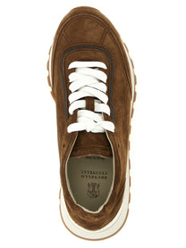 Brunello Cucinelli Monile Suede Sneakers Brown, view 4