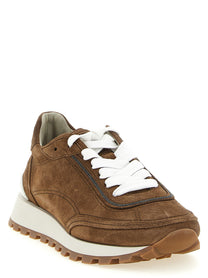 Brunello Cucinelli Monile Suede Sneakers Brown, view 2