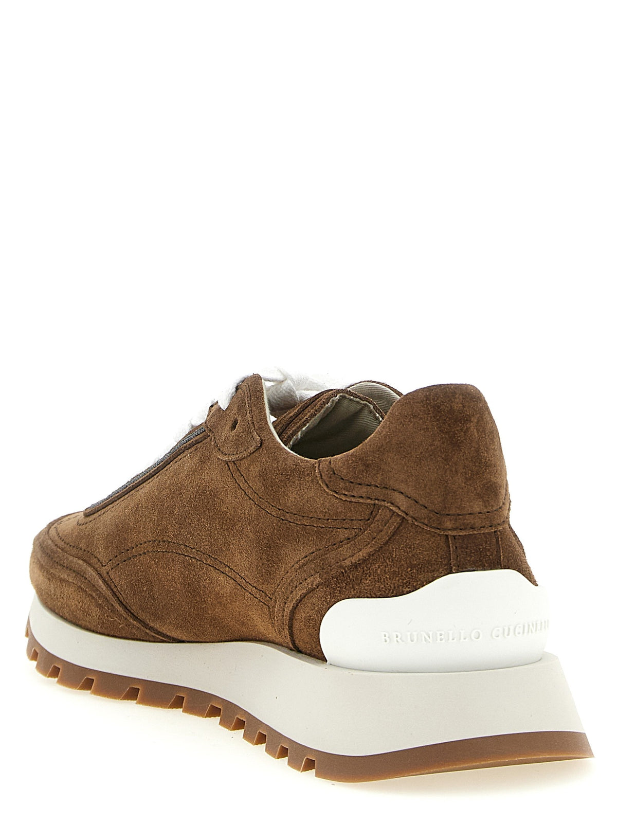 Brunello Cucinelli Monile Suede Sneakers Brown, view 3