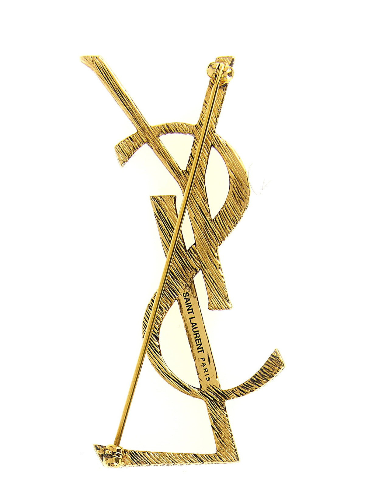 Saint Laurent Monogram Earrings Gold, view 2