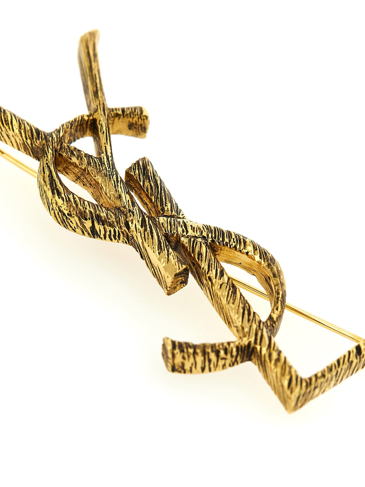 Saint Laurent Monogram Earrings Gold, view 3