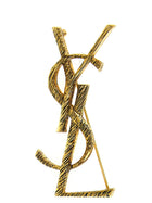 Saint Laurent Monogram Earrings Gold