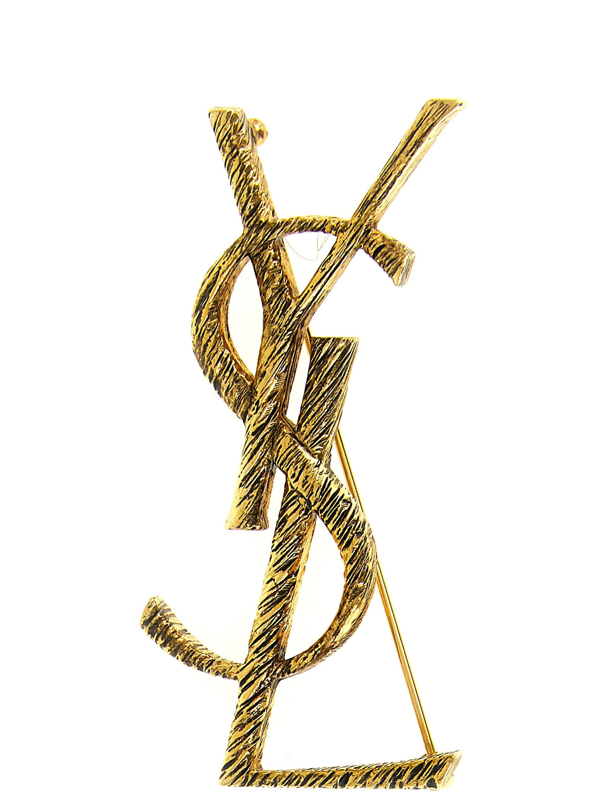 Saint Laurent Monogram Earrings Gold