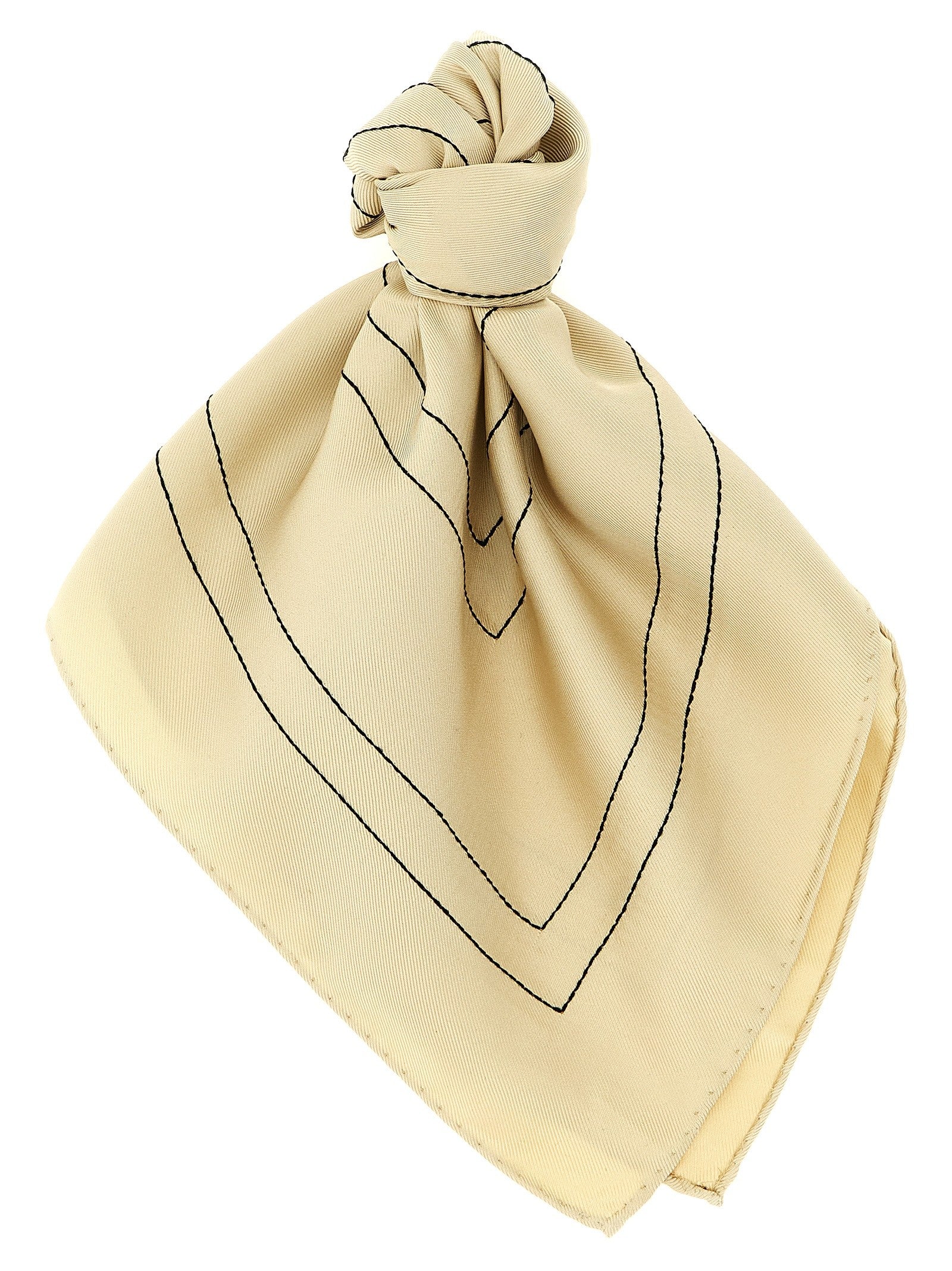 Toteme Monogram Embroidered Scarf White