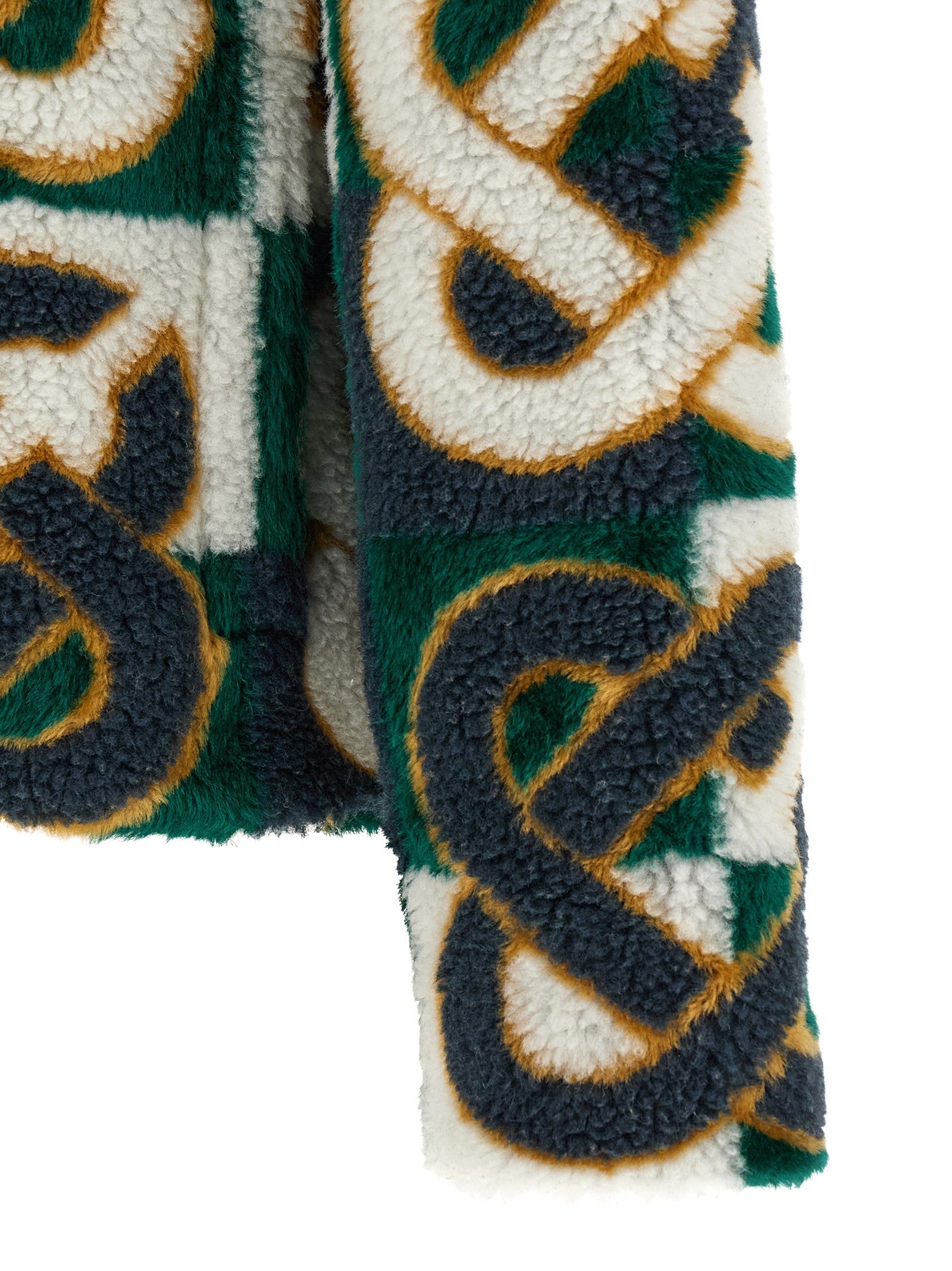 Casablanca Monogram Intarsia Fleece Jacket Gold