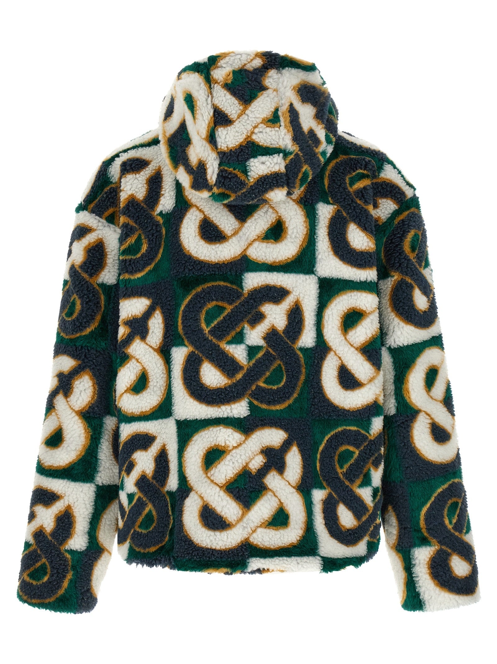 Casablanca Monogram Intarsia Fleece Jacket Gold