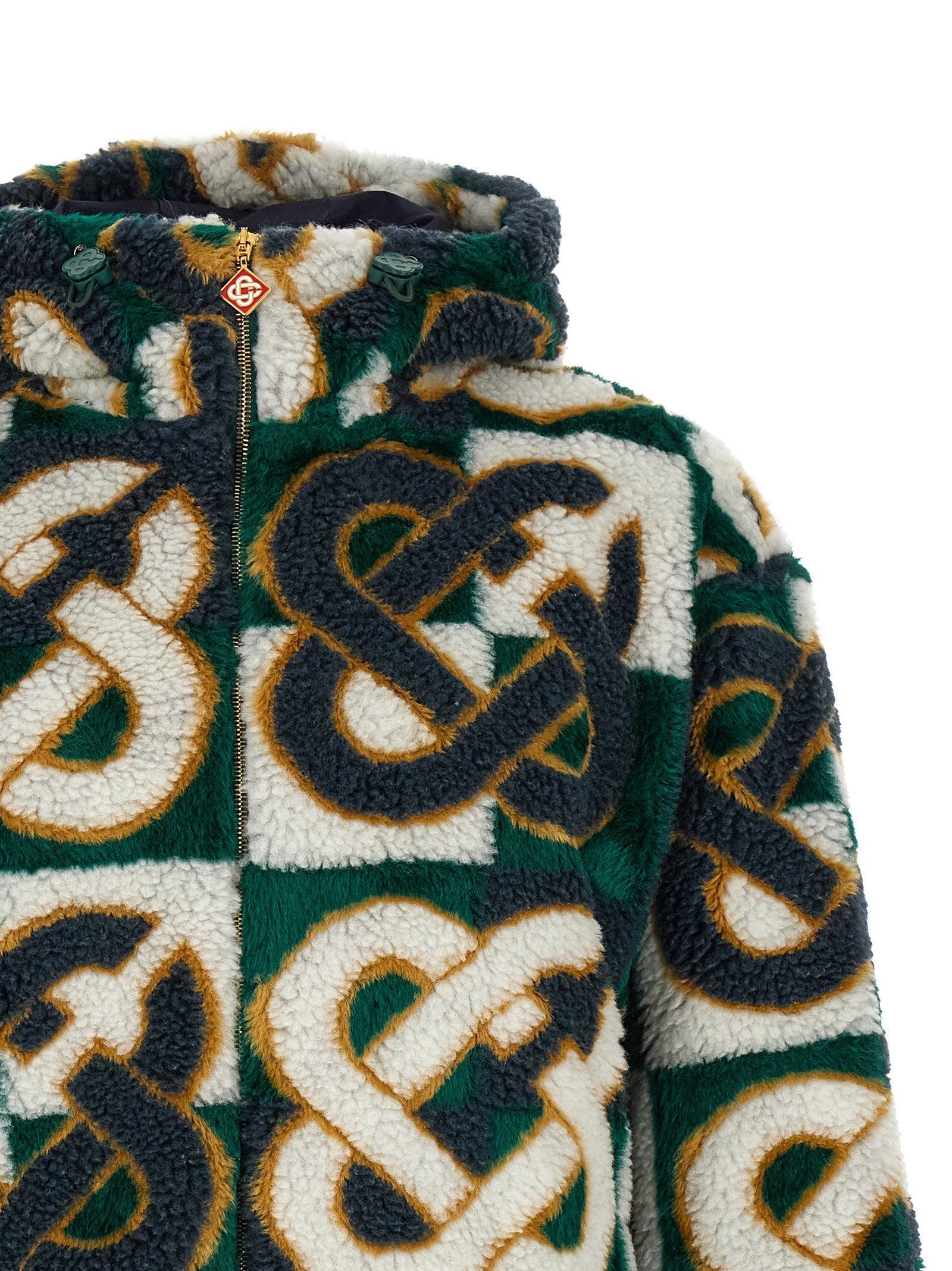 Casablanca Monogram Intarsia Fleece Jacket Gold