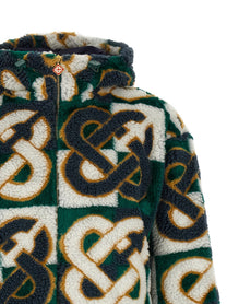 Casablanca Monogram Intarsia Fleece Jacket Gold