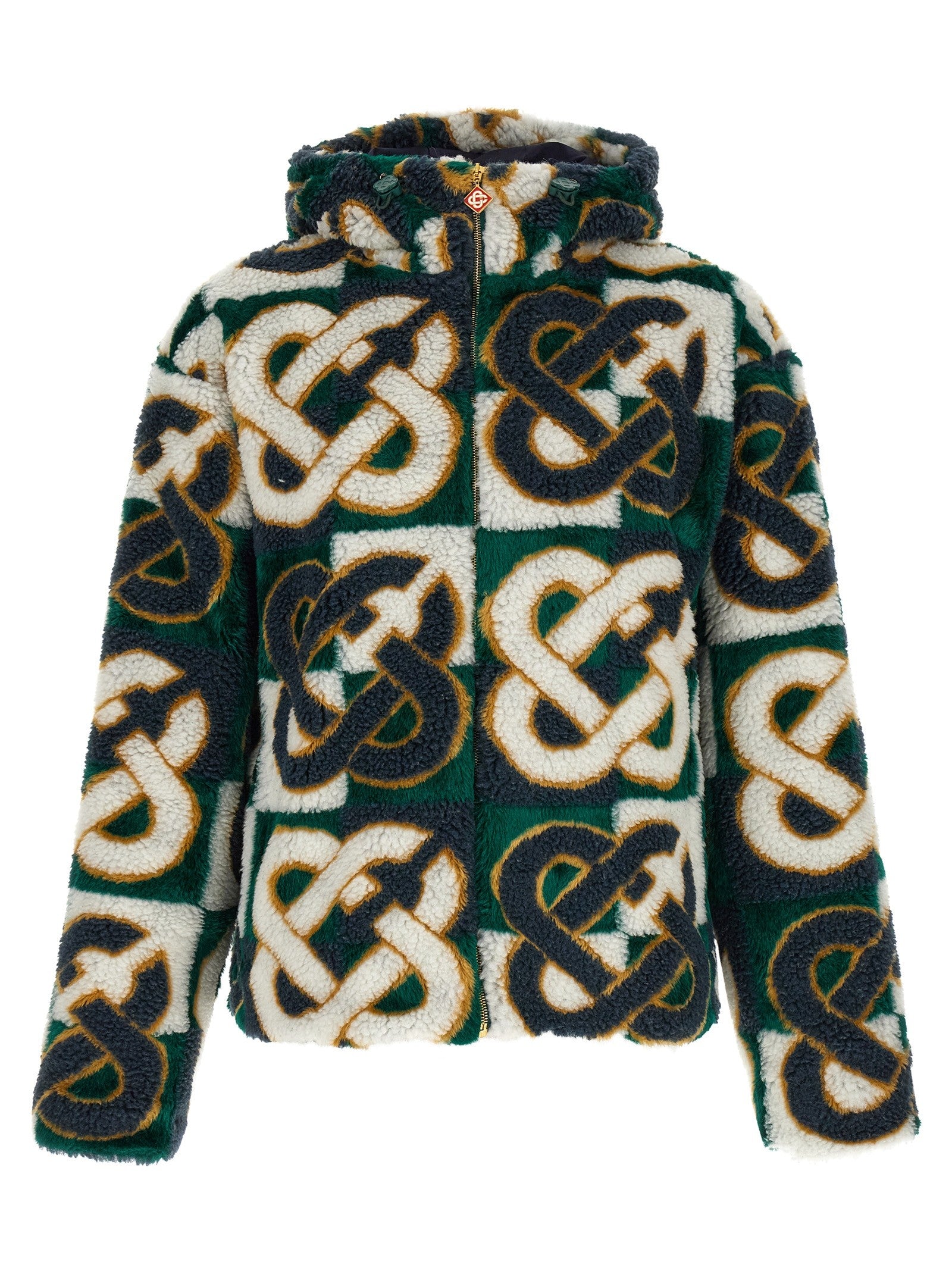 Casablanca Monogram Intarsia Fleece Jacket Gold