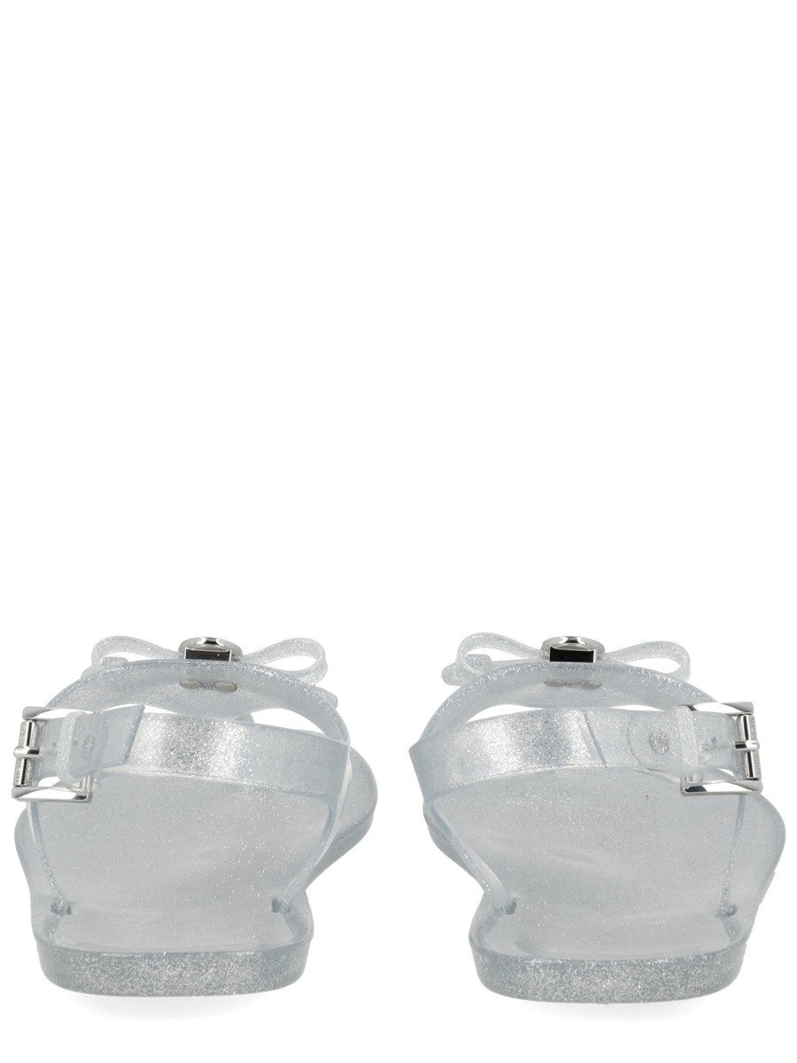 Michael Kors Women's Monogram Sandal Silver