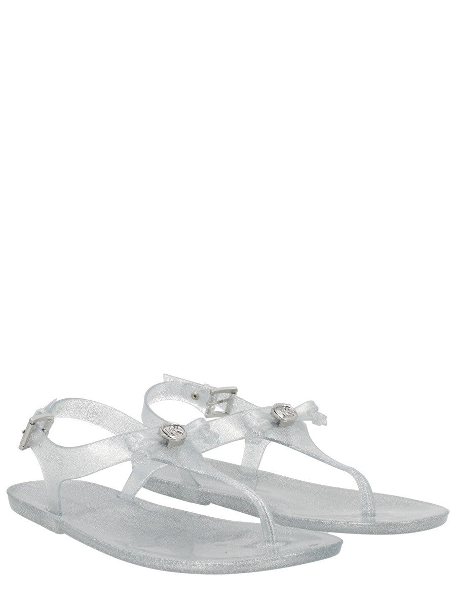 Michael Kors Women's Monogram Sandal Silver