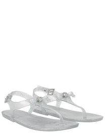 Michael Kors Women's Monogram Sandal Silver