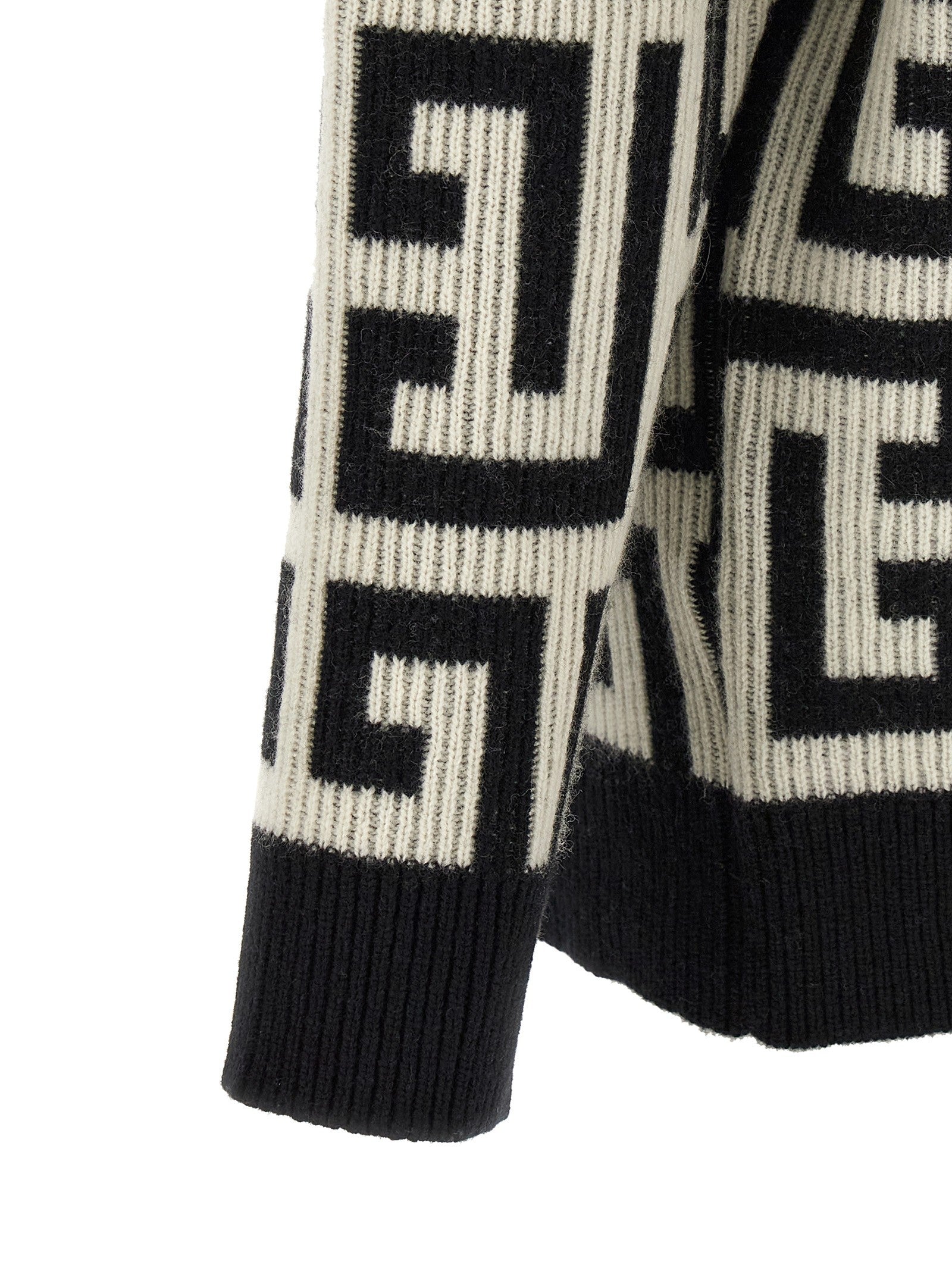 Balmain Monogram Macro Cardigan White