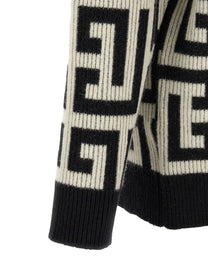 Balmain Monogram Macro Cardigan White
