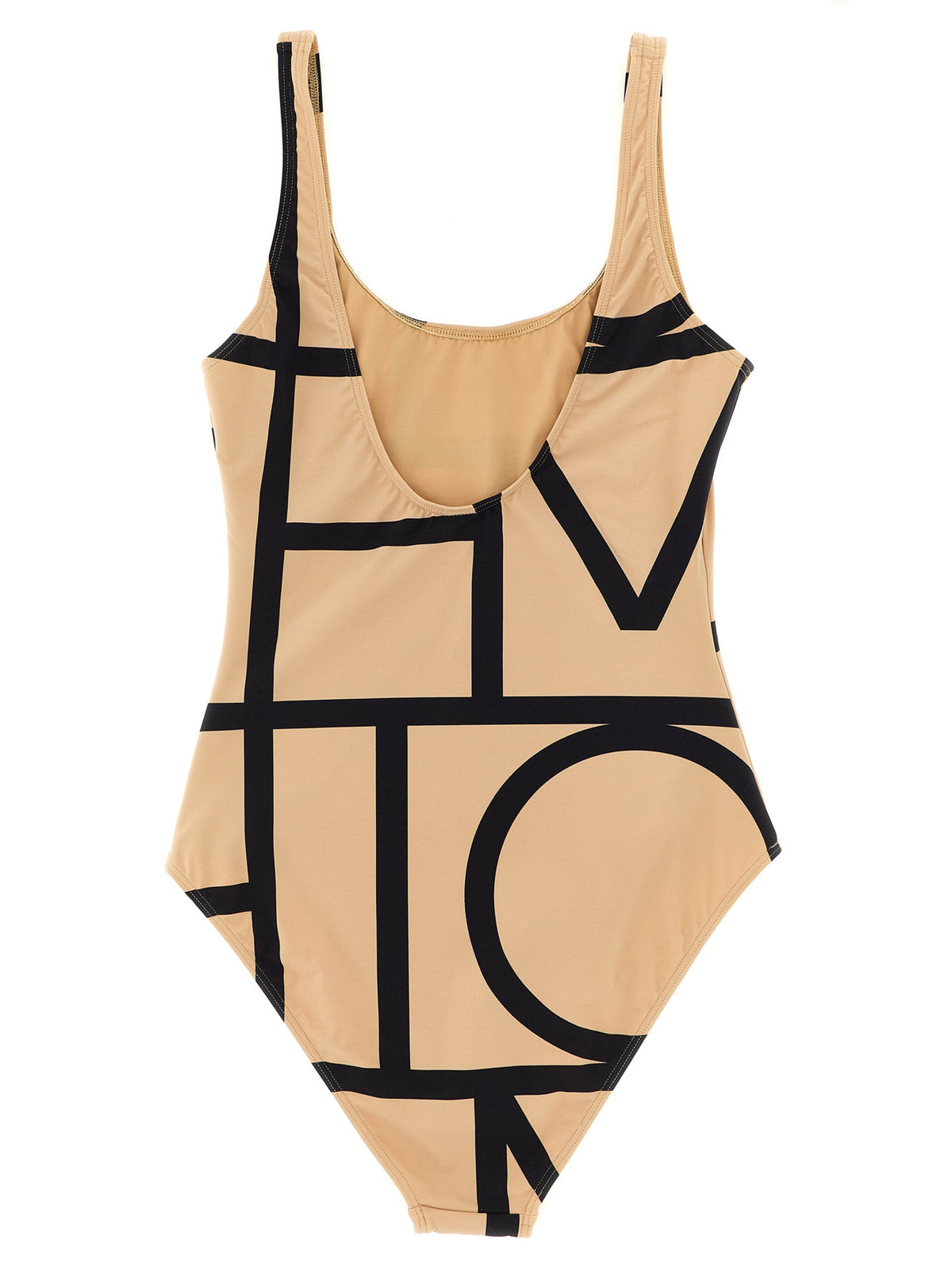 Toteme Monogram One Piece Swimsuit Beige