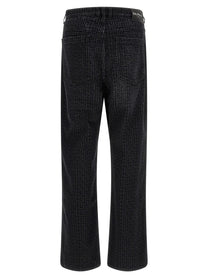 Balmain Monogram Pattern Jeans Black