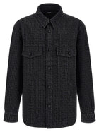 Balmain Monogram Pattern Overshirt Black