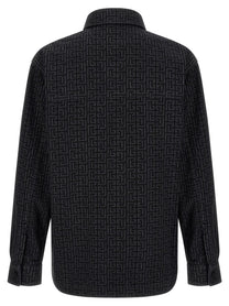 Balmain Monogram Pattern Overshirt Black