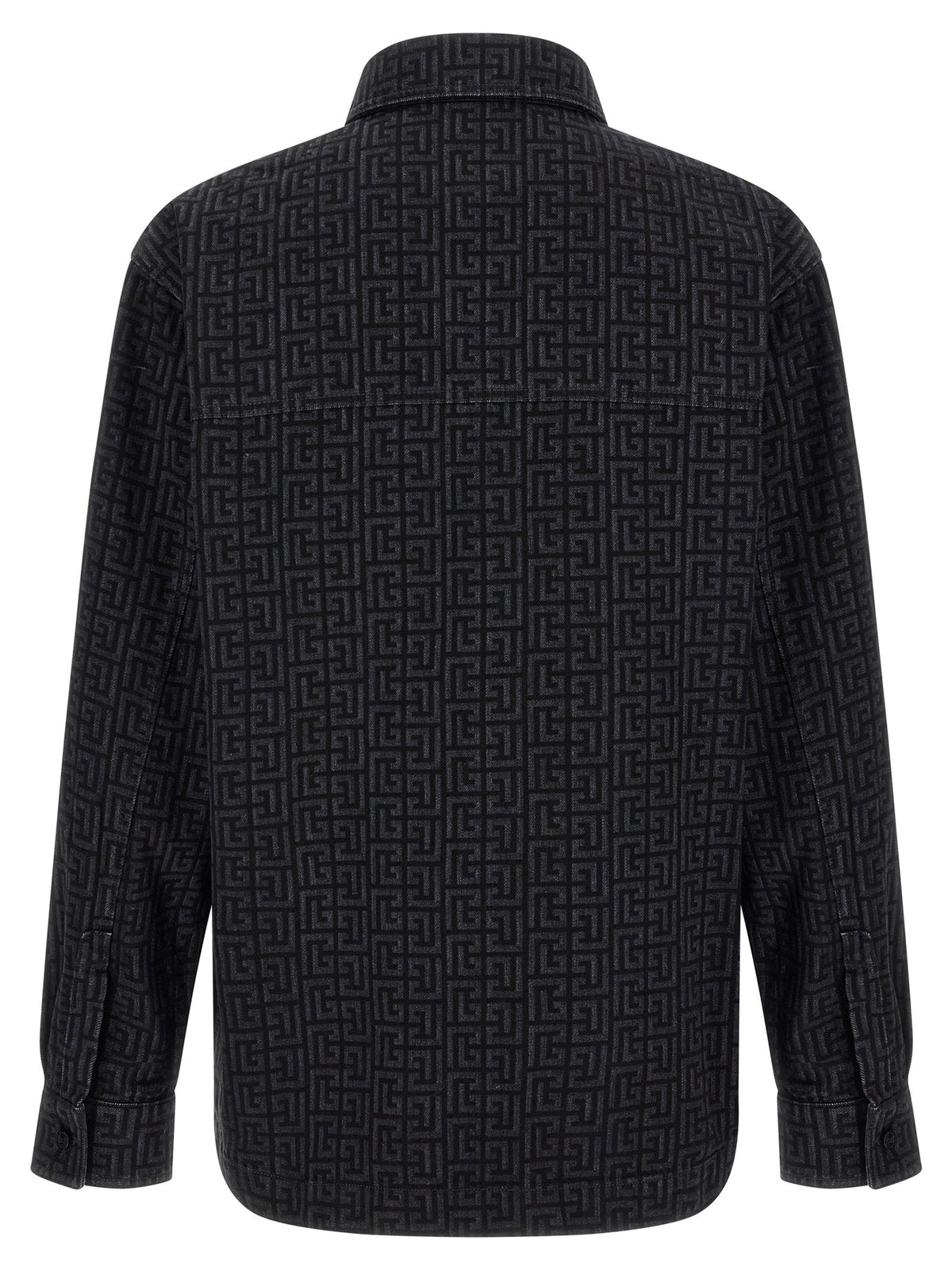 Balmain Monogram Pattern Overshirt Black, view 2