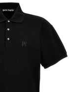 Palm Angels Monogram Polo Shirt Black, view 3