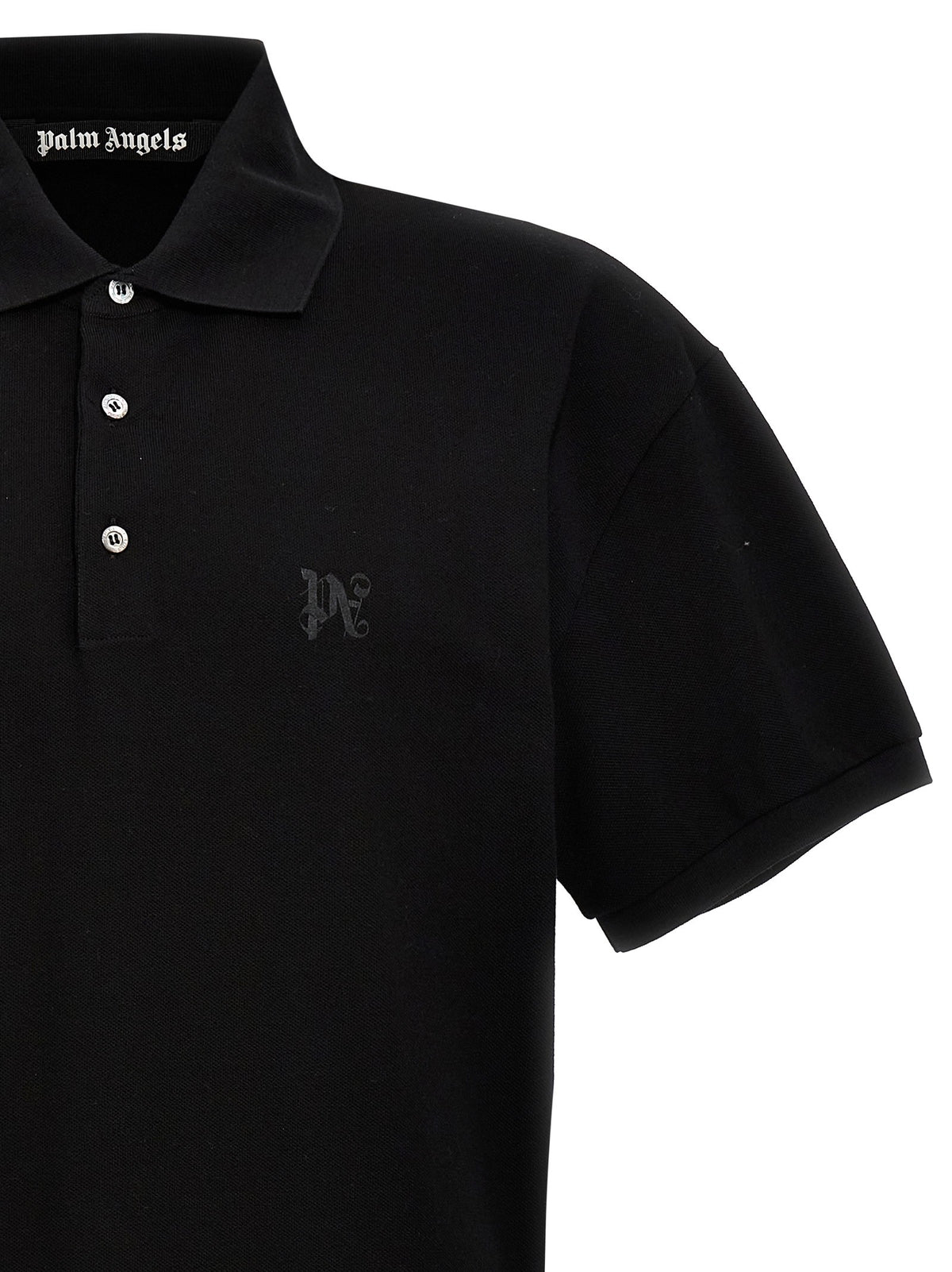Palm Angels Monogram Polo Shirt Black