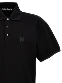 Palm Angels Monogram Polo Shirt Black