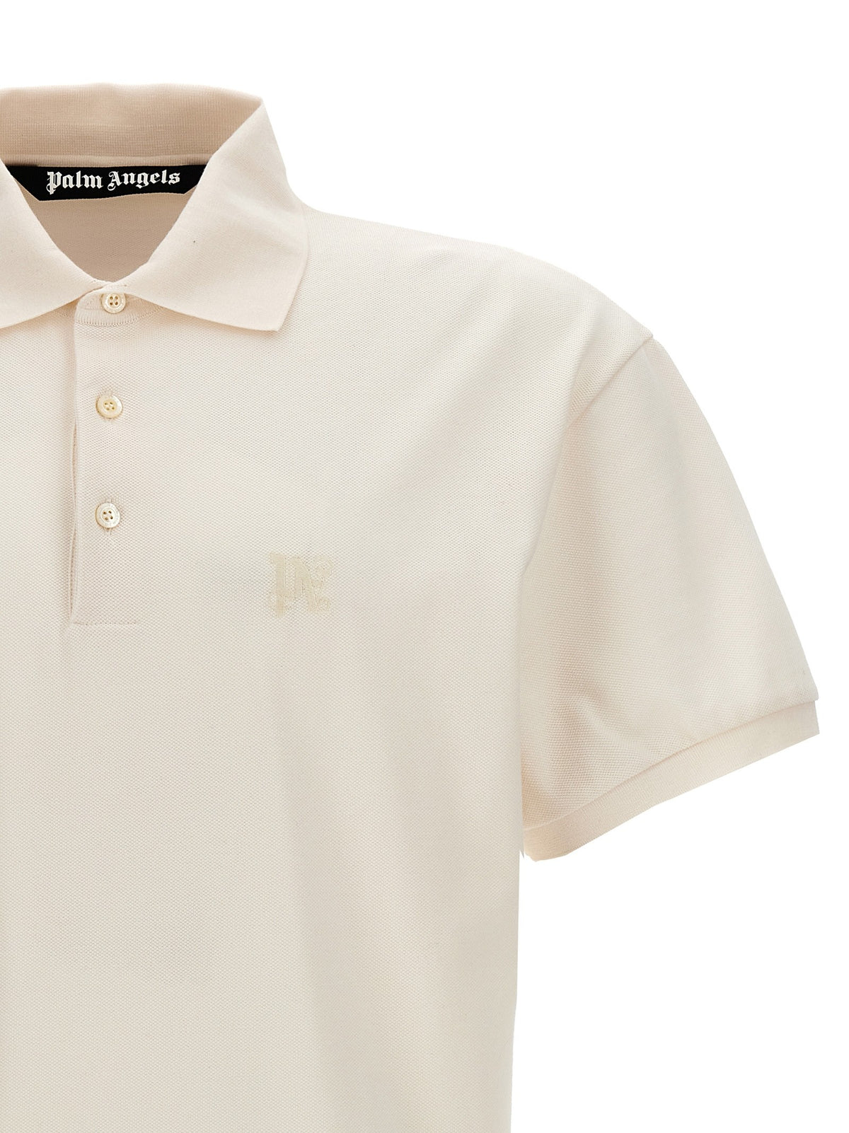 Palm Angels Monogram Polo Shirt White