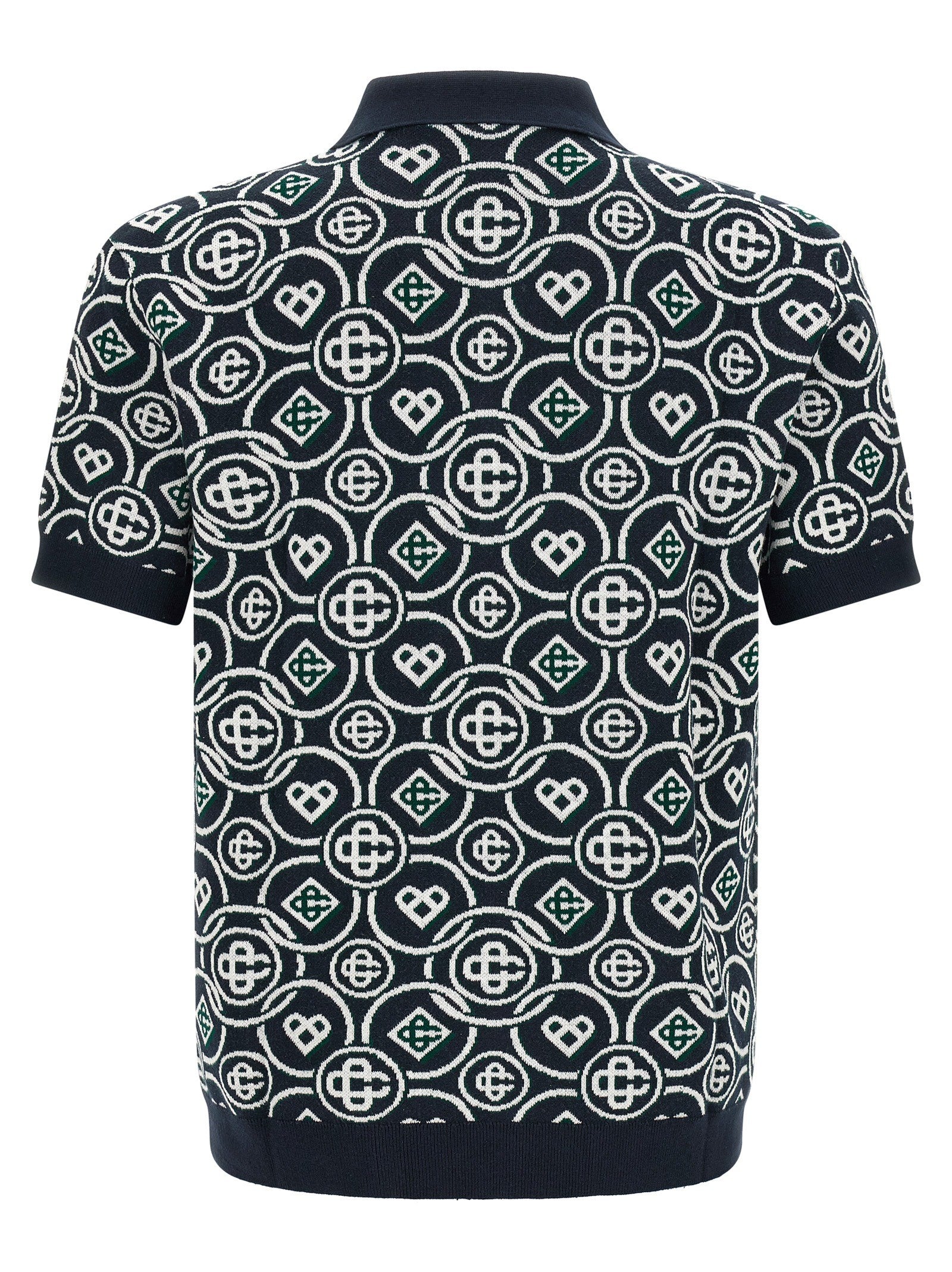Casablanca Monogram Polo Shirt Blue